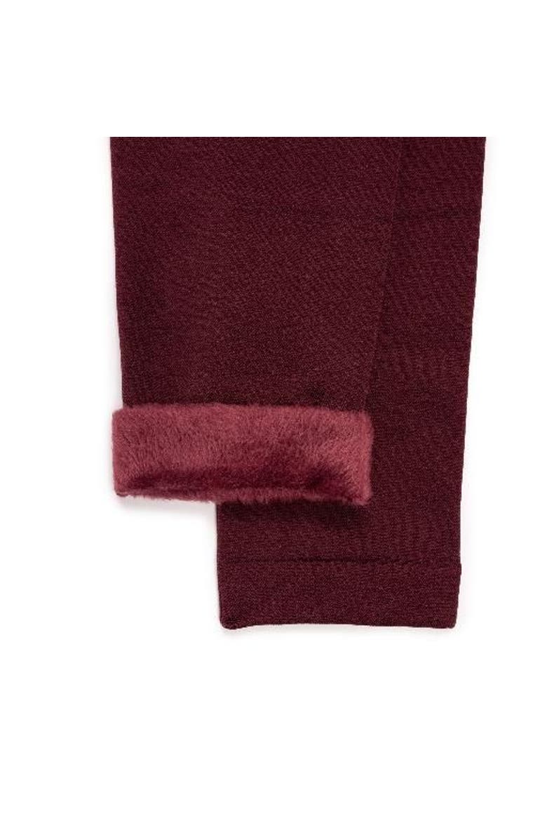 High Waisted Fur Lined Leggings, Alternate, color, Wine