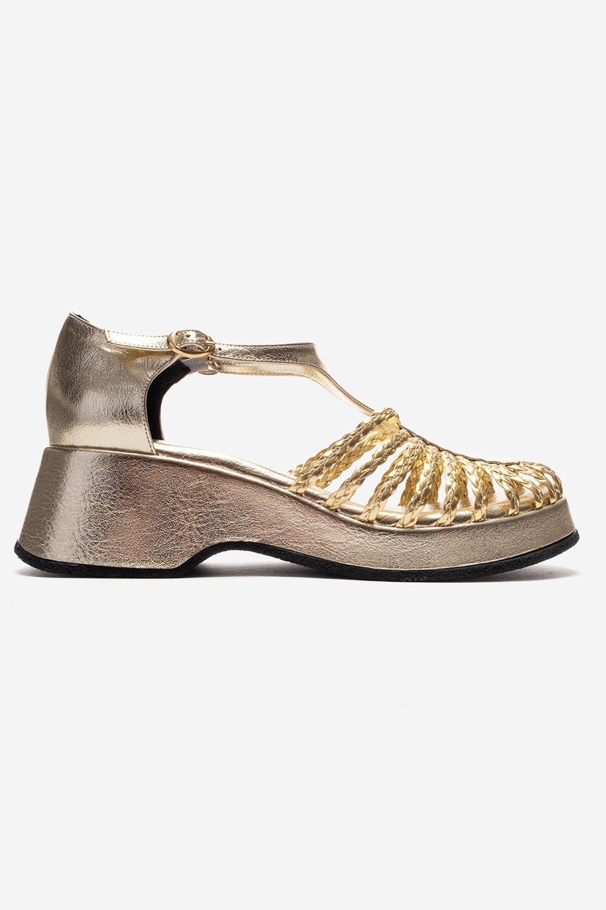 Barry Woven Wedge Sandal, Alternate, color, Gold