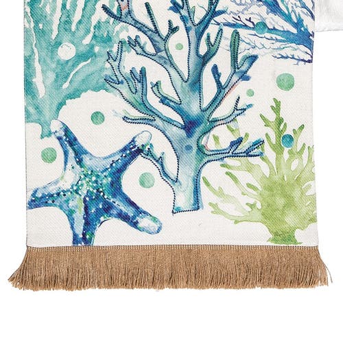 C & F Home C&f Home Sea Life Embroidered Table Runner In Blue