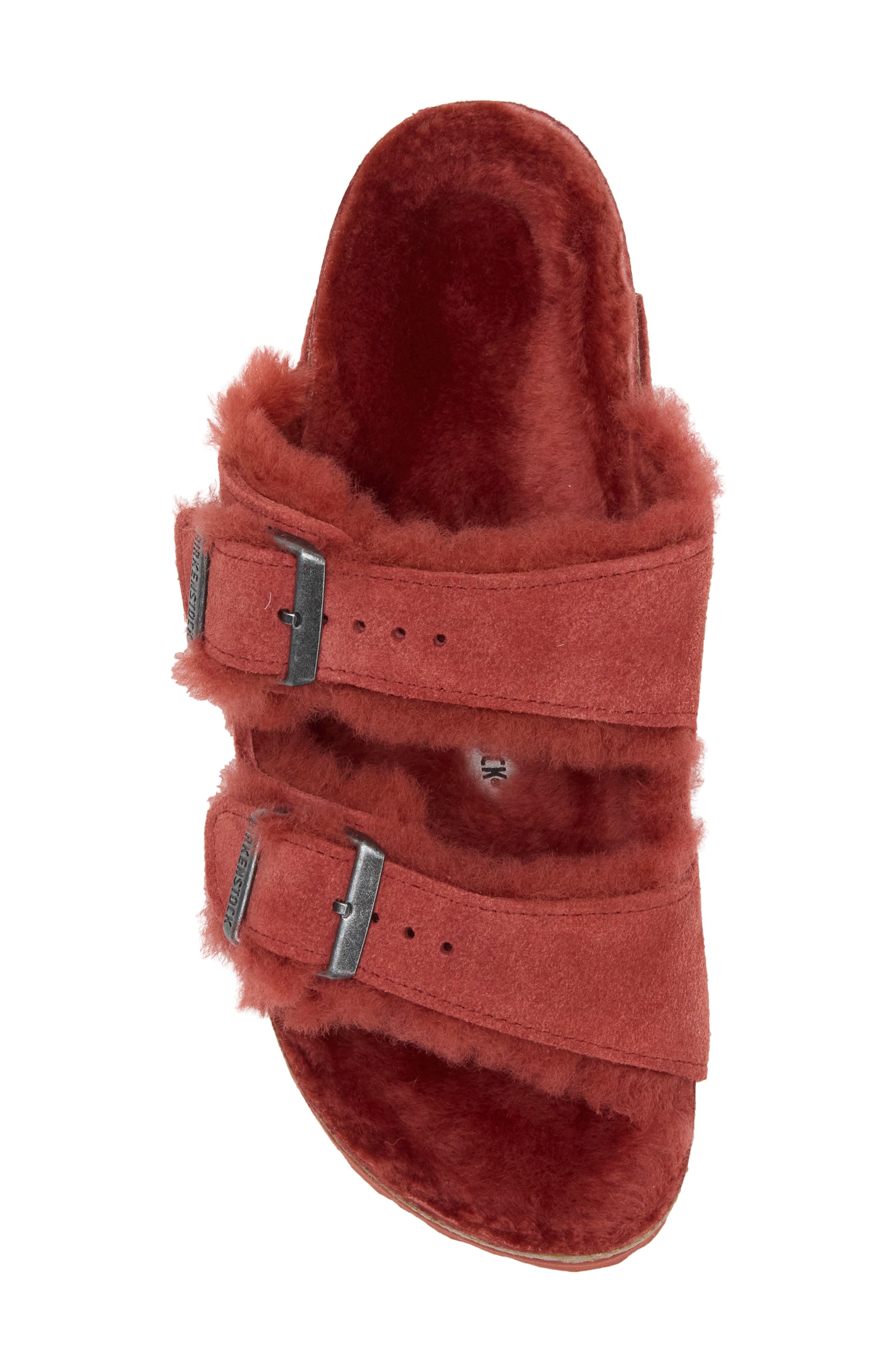 Arizona Genuine Shearling Slide Sandal, Alternate, color, RED