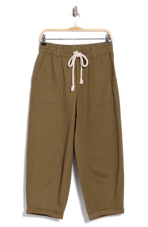 Tie Waist Barrel Pants