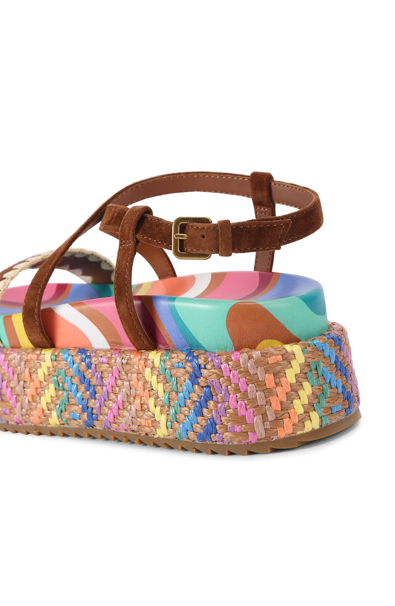 Kurt Geiger London Chelsea Flatform Sandal, Alternate, color, Brown Multi
