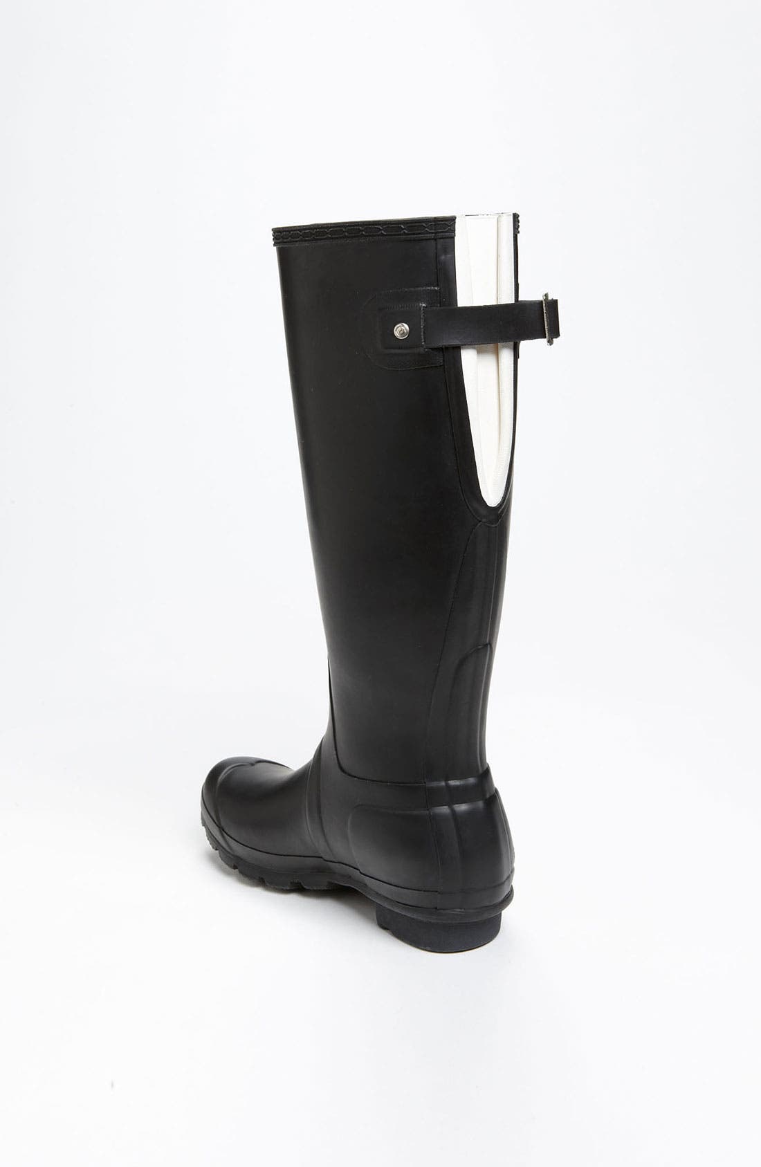 Original Tall Adjustable Back Waterproof Rain Boot, Alternate, color, BLACK/ ENAMEL
