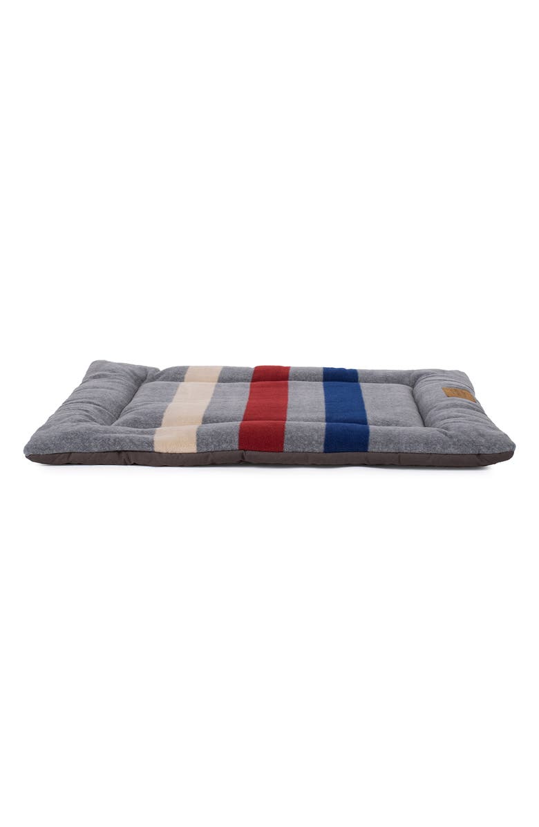 Pendleton Fleece Comfort Cushion, Main, color, Cabin Stripe Gray