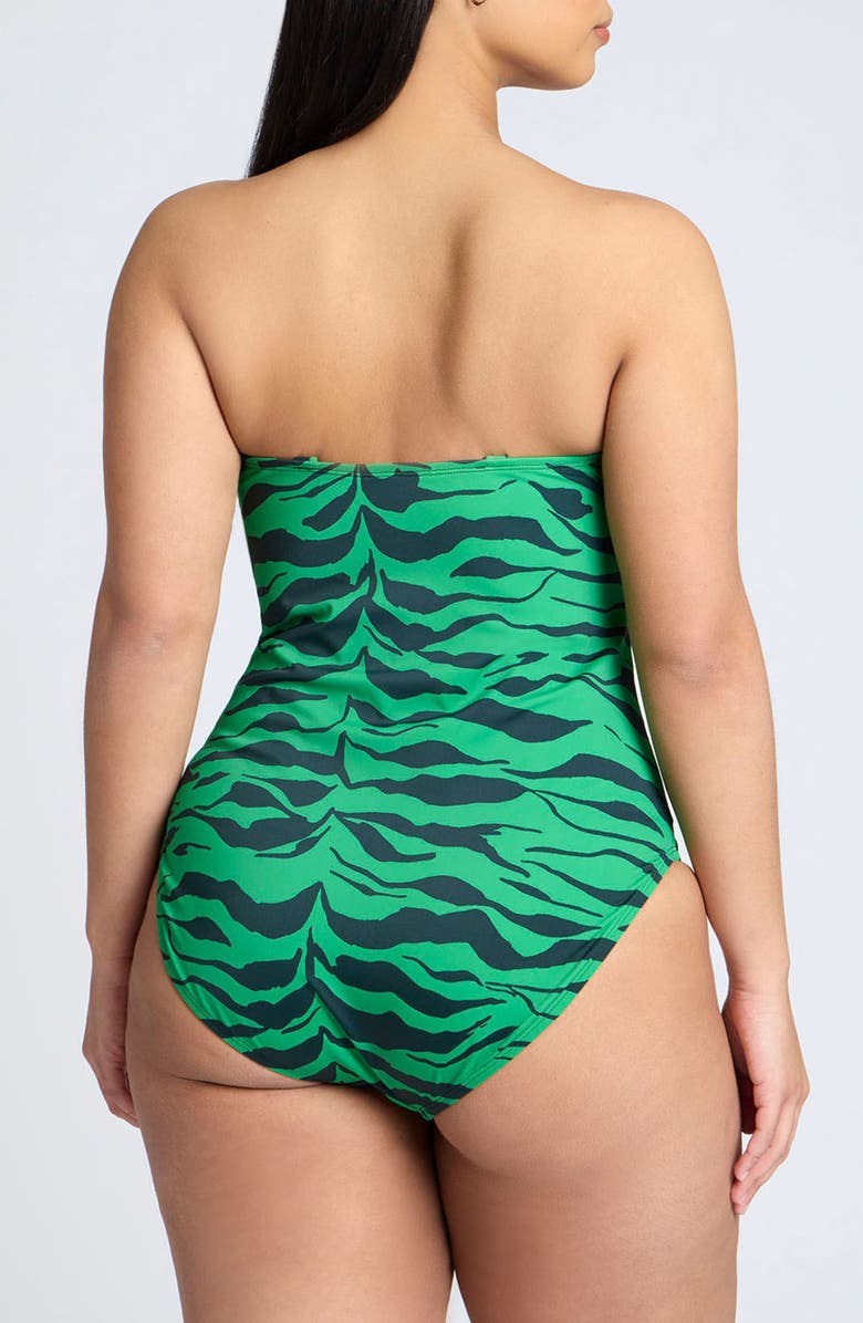ELOQUII Zebra Stripe One-Piece Swimsuit, Alternate, color, 