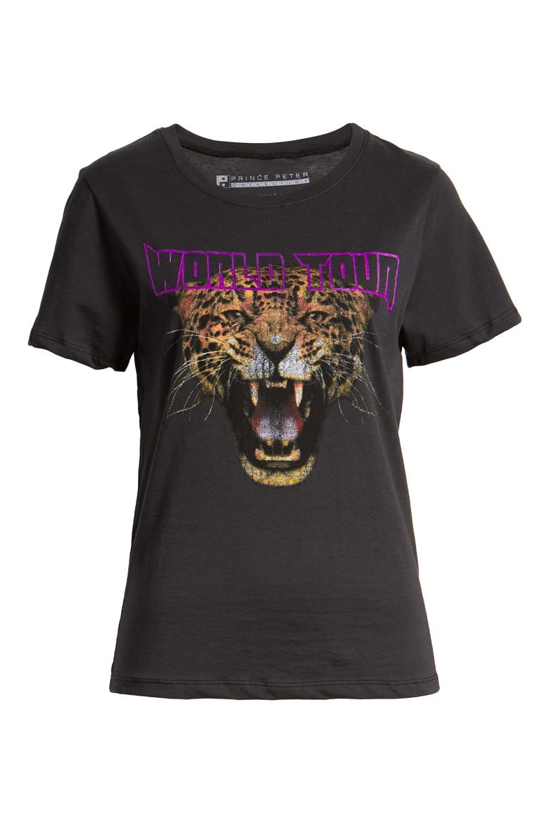 Cheetah Graphic Tee, Alternate, color, BLACK