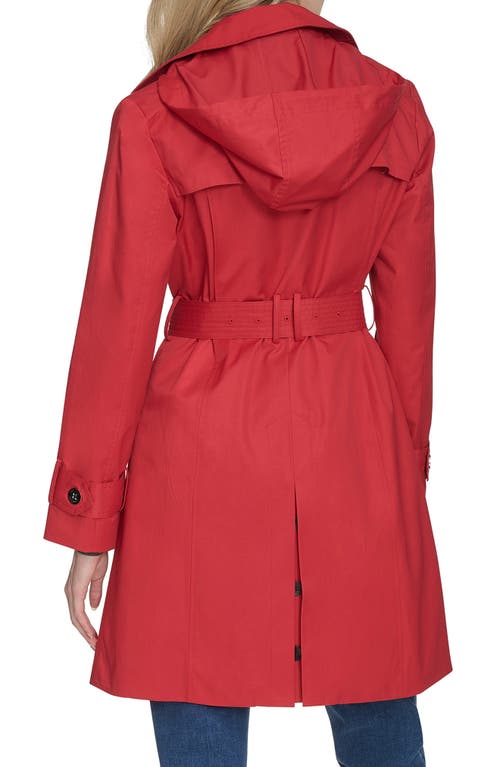 Cole Haan Signature Water Resistant Trench Coat With Removable Hood