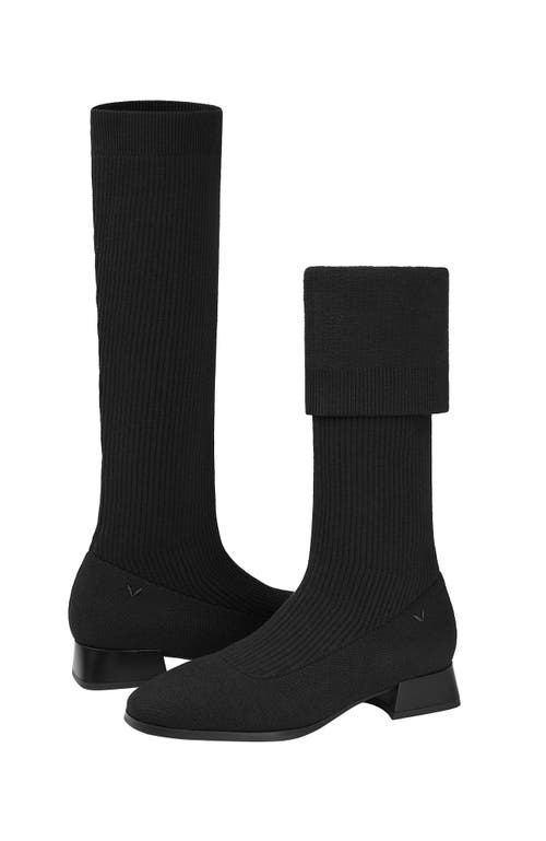 Vivaia Tara Pro Square-toe Water Repellent Wool Knee-high Boots In Black