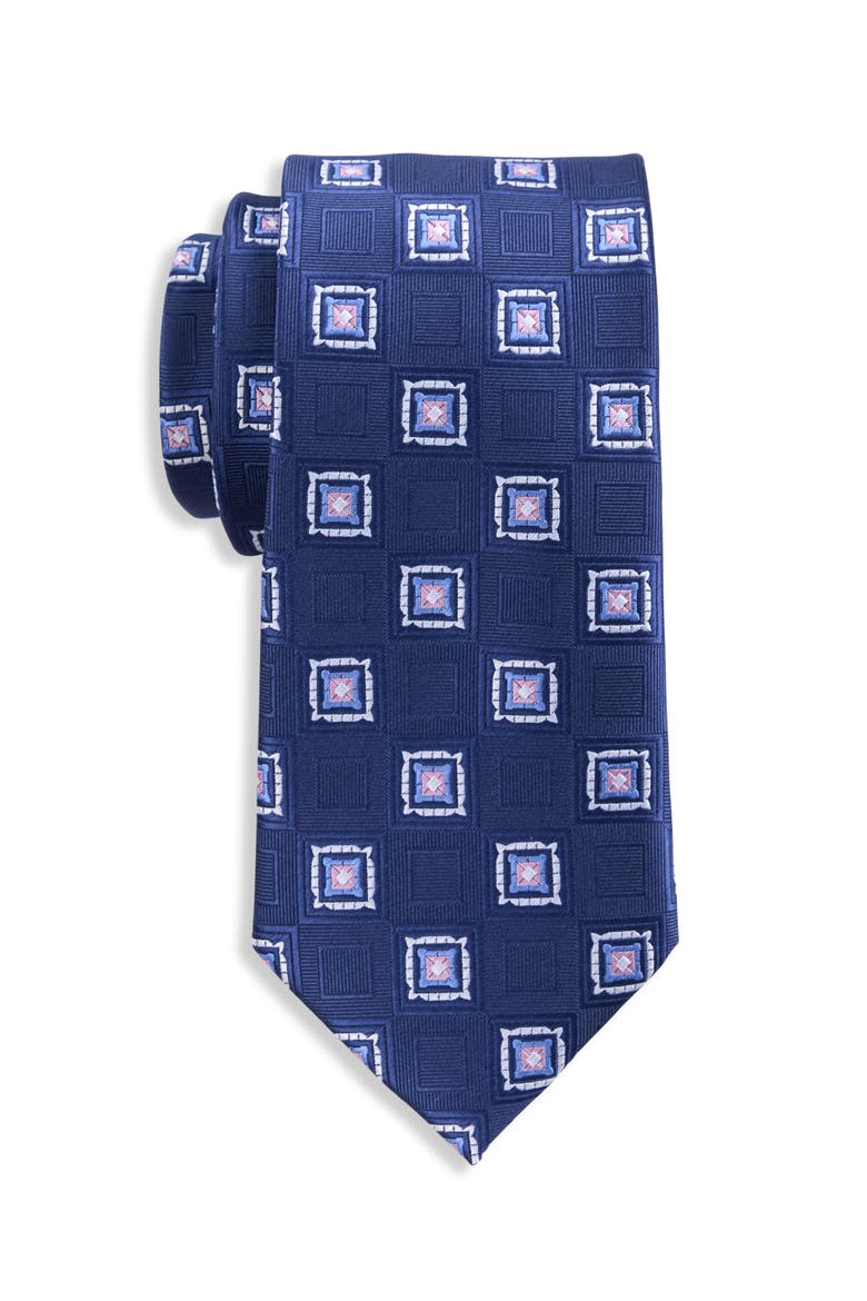 Big & Tall Medallion Tie, Main, color, NAVY