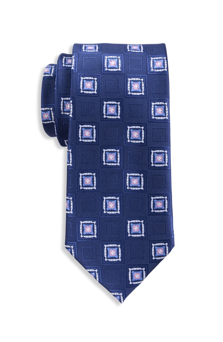 Oak Hill by DXL Big
Tall Medallion Tie, Main, color, Navy