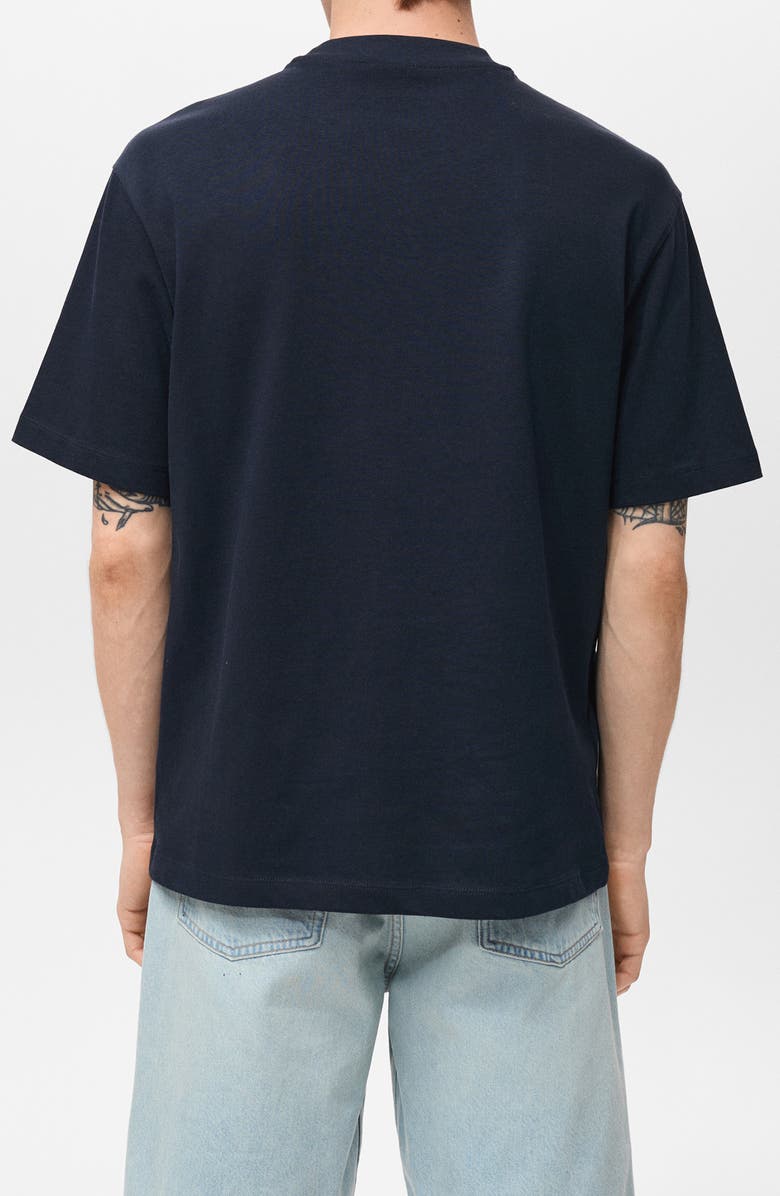 MANGO Relaxed Fit Solid Cotton T-Shirt, Alternate, color, Dark Navy