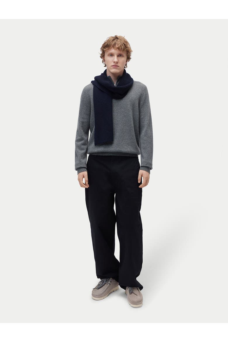 Fisherman Knit Scarf, Alternate, color, navy blazer