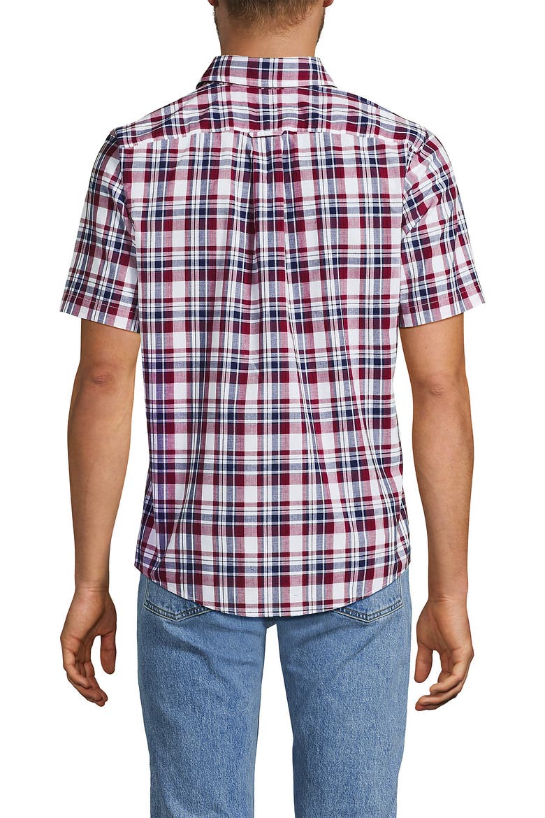 Traditional Fit Short Sleeve Madras Shirt, Alternate, color, Burgundy Spritz Madras