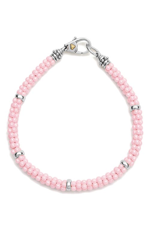 Lagos Signature Pink Caviar Beaded Station Bracelet In Pink