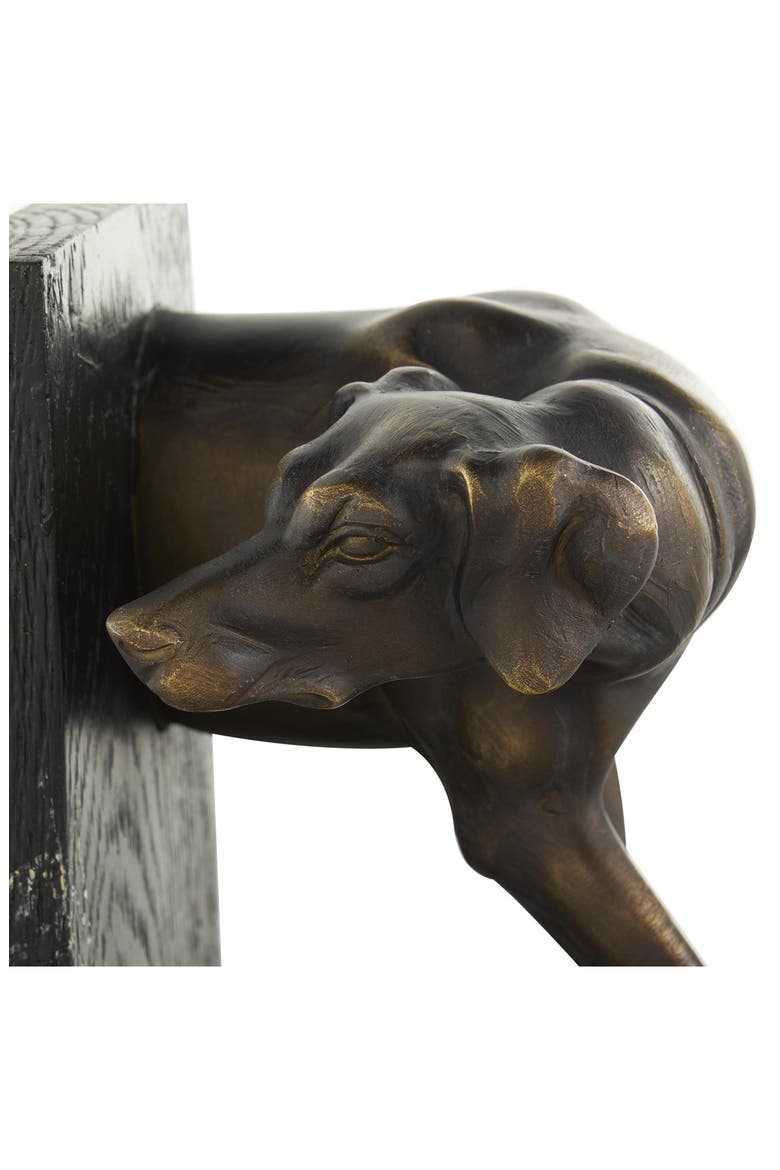 Greyhound Set of 2 Polystone Bookends, Alternate, color, BLACK