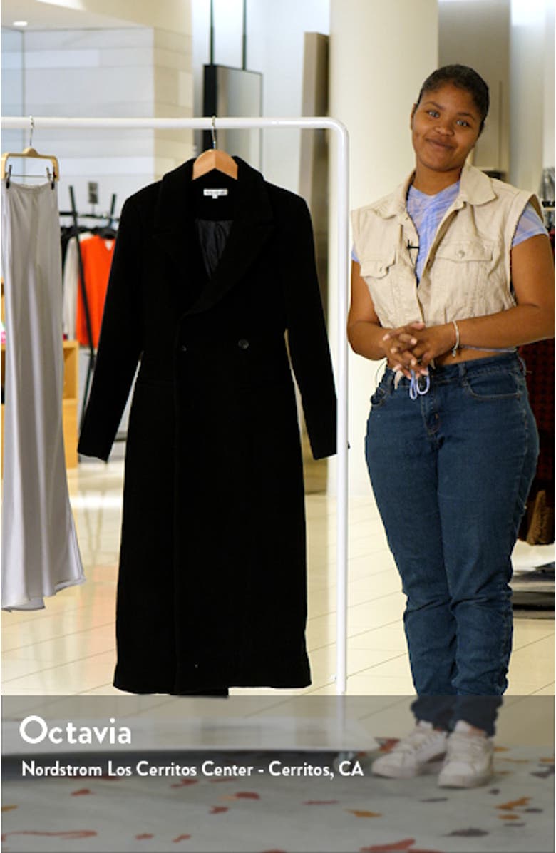 Oscar Nipped Waist Recycled Wool Blend Double Breasted Coat, sales video thumbnail