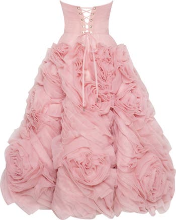 Dramatically Flowered Tulle Dress