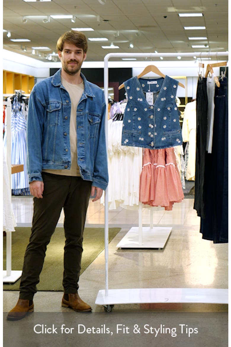 Massy Daisy Embroidered Denim Crop Vest video