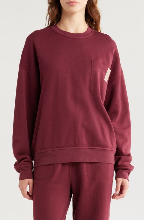 Women's Burgundy Crewneck Sweatshirts | Nordstrom Women's Burgundy Crewneck Sweatshirts | Nordstrom
