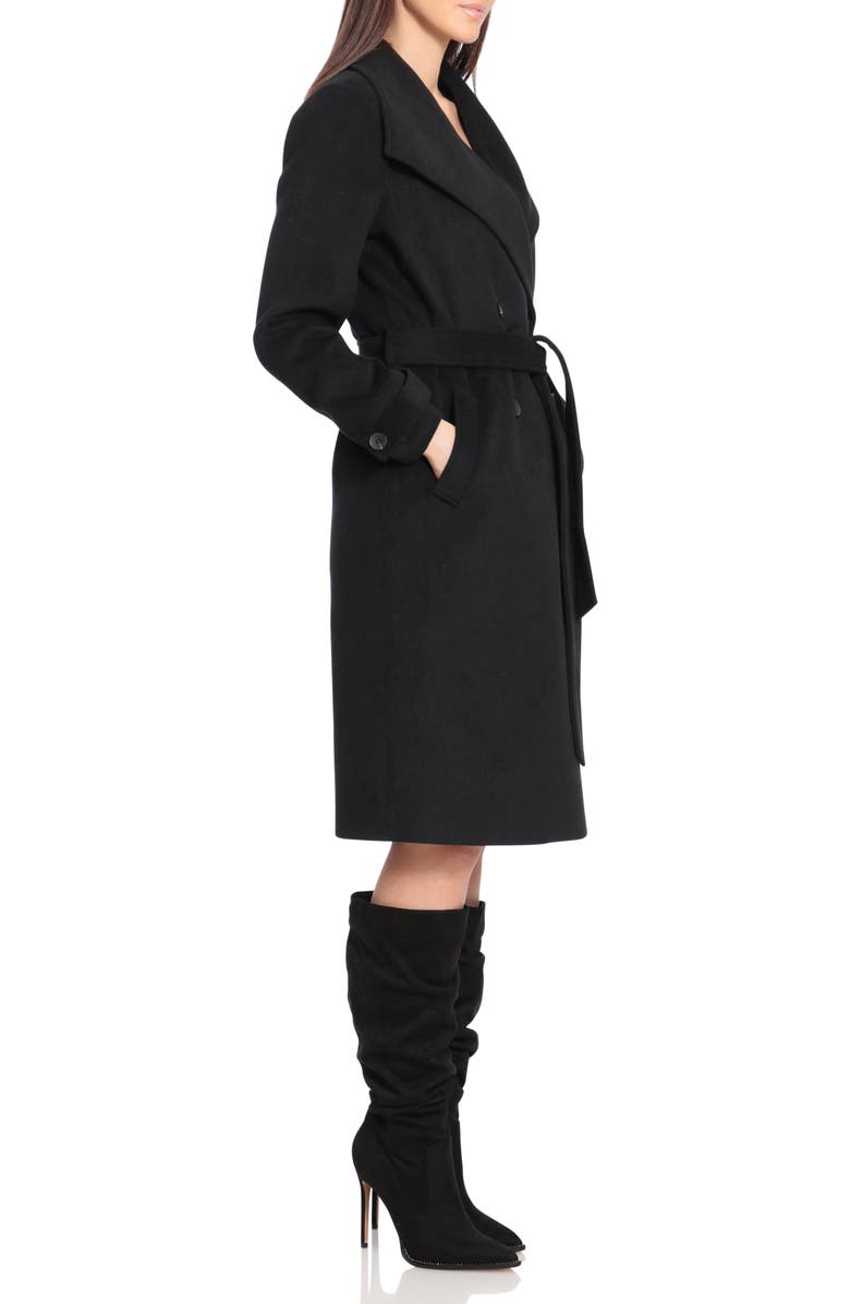 Avec Les Filles Double Breasted Tie Waist Coat, Alternate, color, 