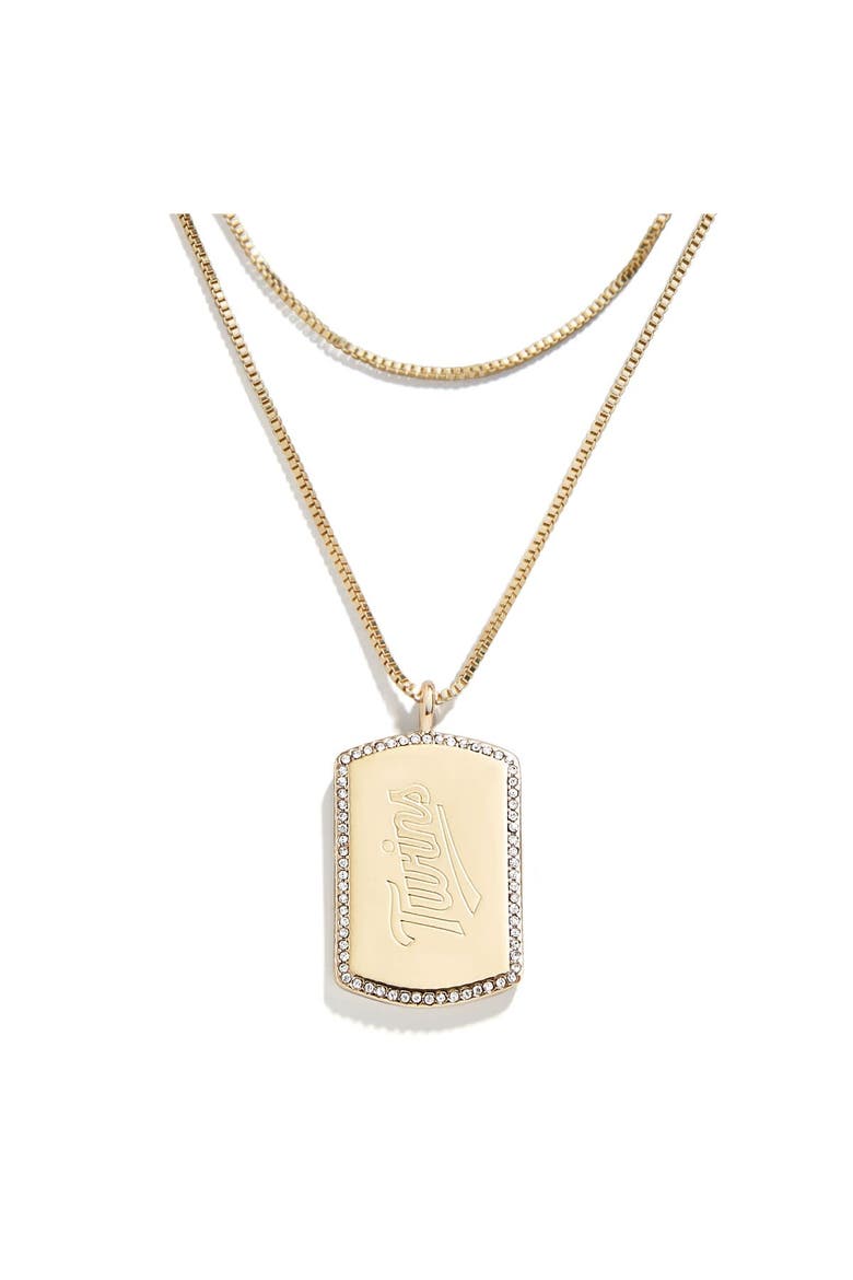 x Baublebar Minnesota Twins Dog Tag Necklace, Main, color, Gold