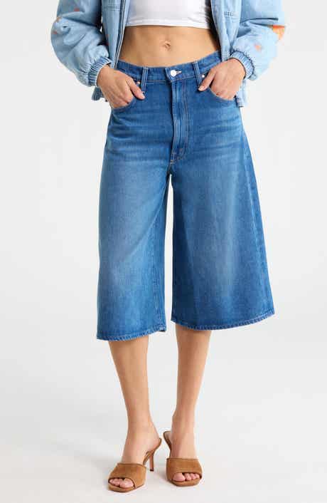 MOTHER The Whole Lot Zip Wide Leg Shorts
