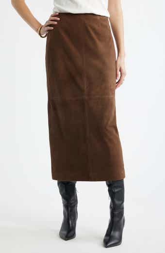 Suede Midi Skirt