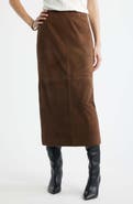 Nordstrom Suede Midi Skirt