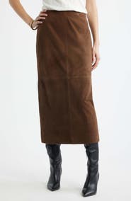 Nordstrom Suede Midi Skirt