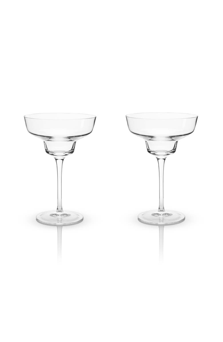 Viski Raye Crystal Angled Margarita Glasses Set of 2, Main, color, Clear