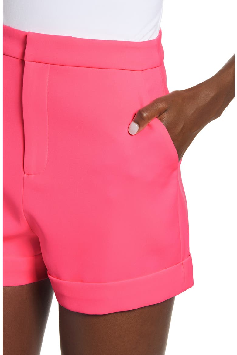 High Waist Tailored Shorts, Alternate, color, NEON PINK