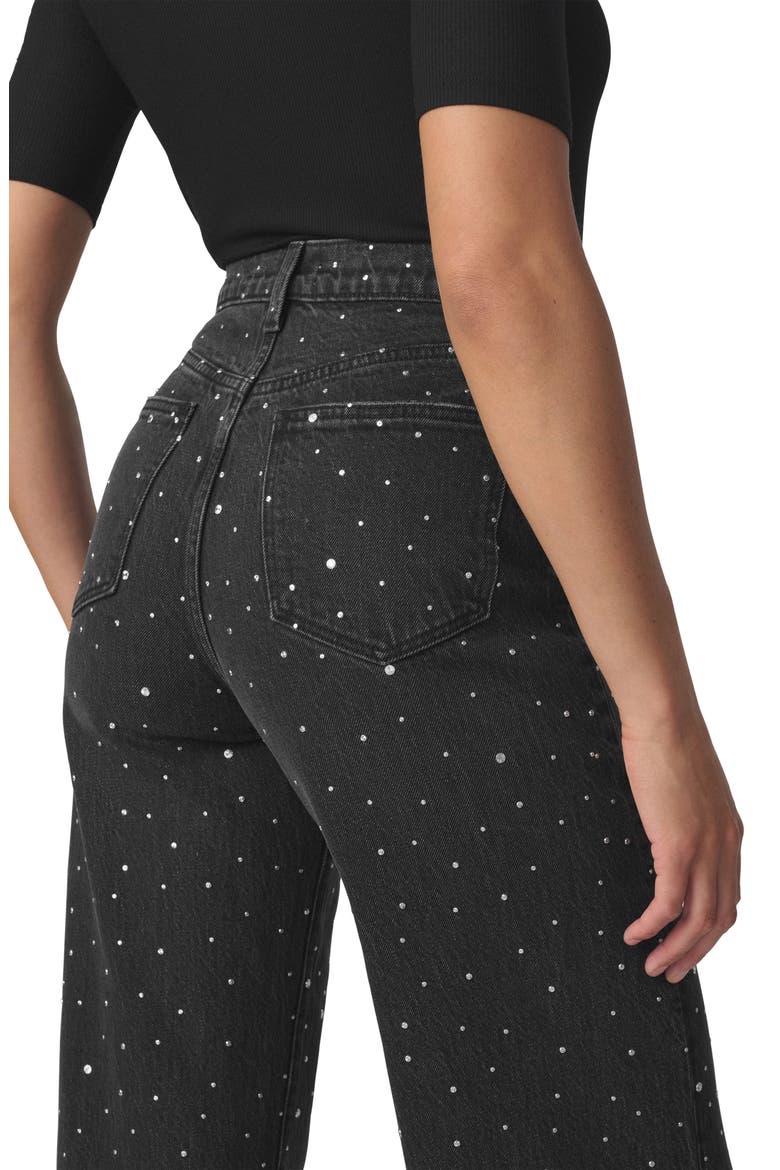 Mia Embellished High Waist Wide Leg Jeans, Alternate, color, ASTEROID STONE