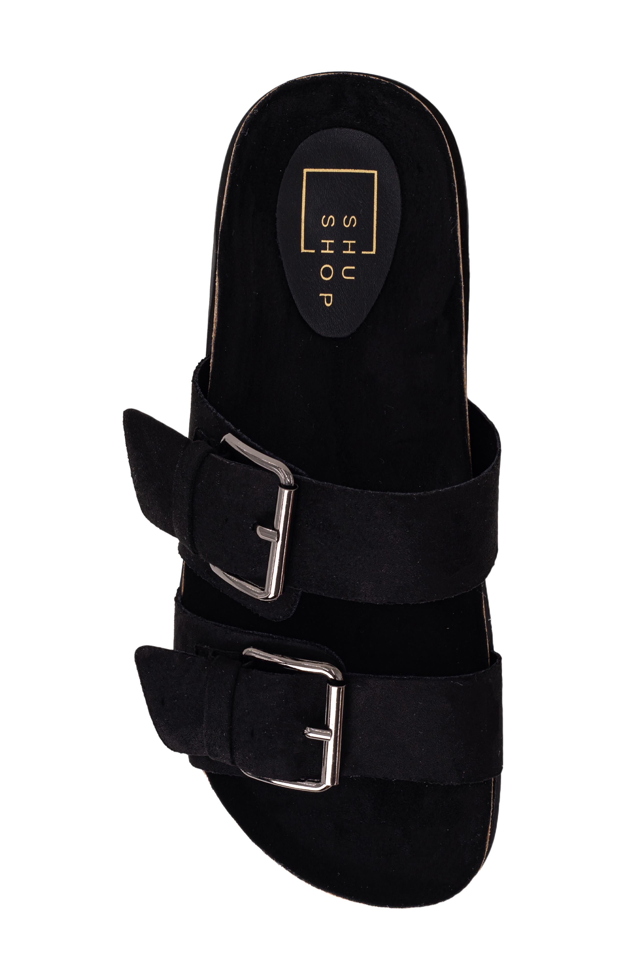 SHUSHOP Carla Slide Sandal, Alternate, color, Black Suede