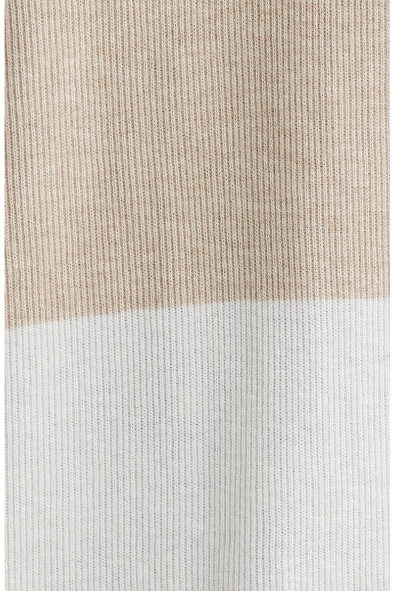 Stripe Rib Polo Sweater, Alternate, color, FLAX