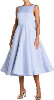 Mac Duggal Beaded Short Sleeve Crew Neck Sheath Midi Dress