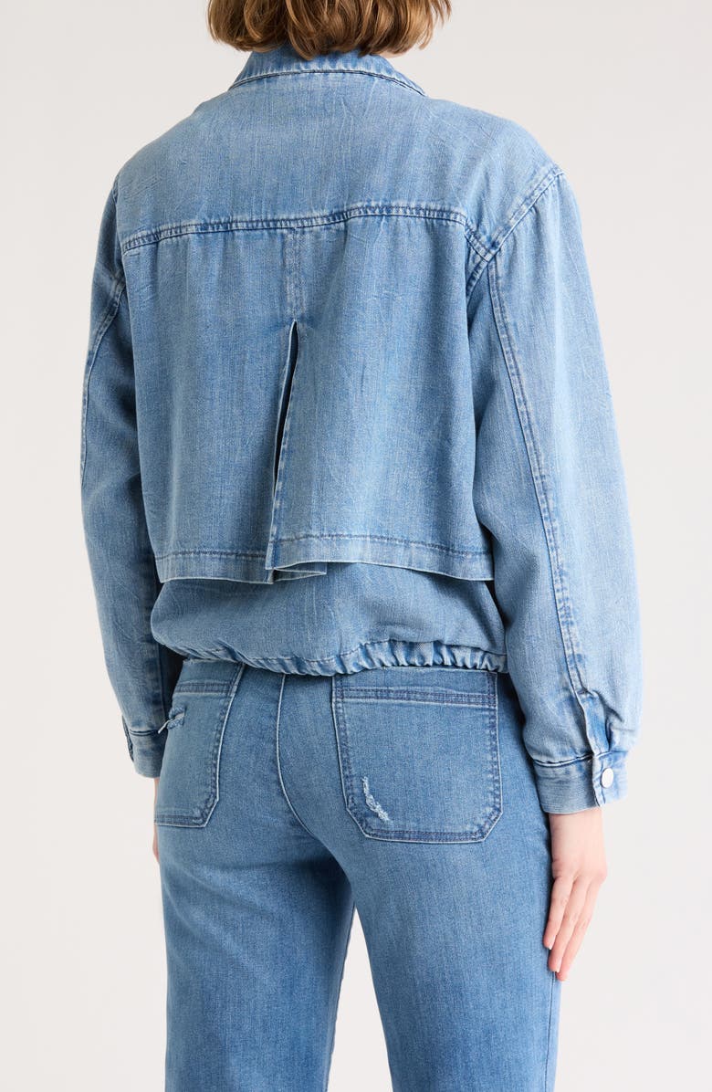 Democracy Double Layer Denim Bomber Jacket, Alternate, color,