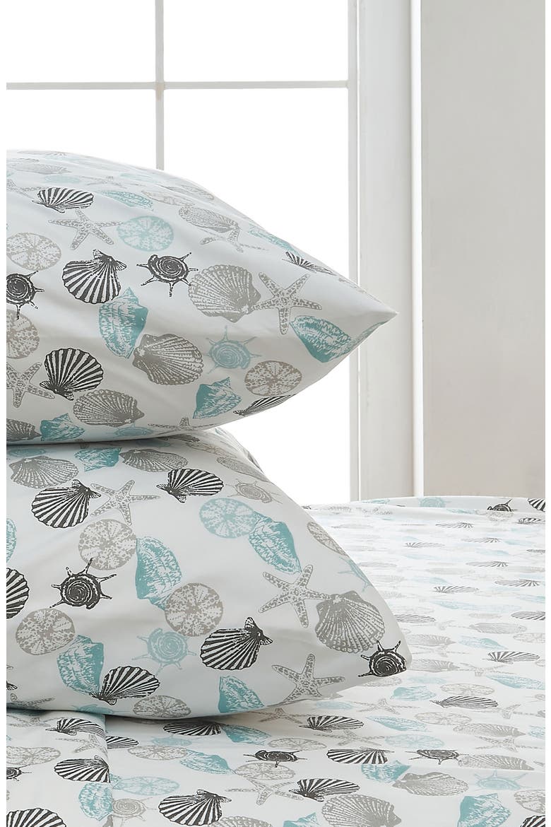 Coastal Microfiber Sheet Set, Alternate, color, SEASHELL