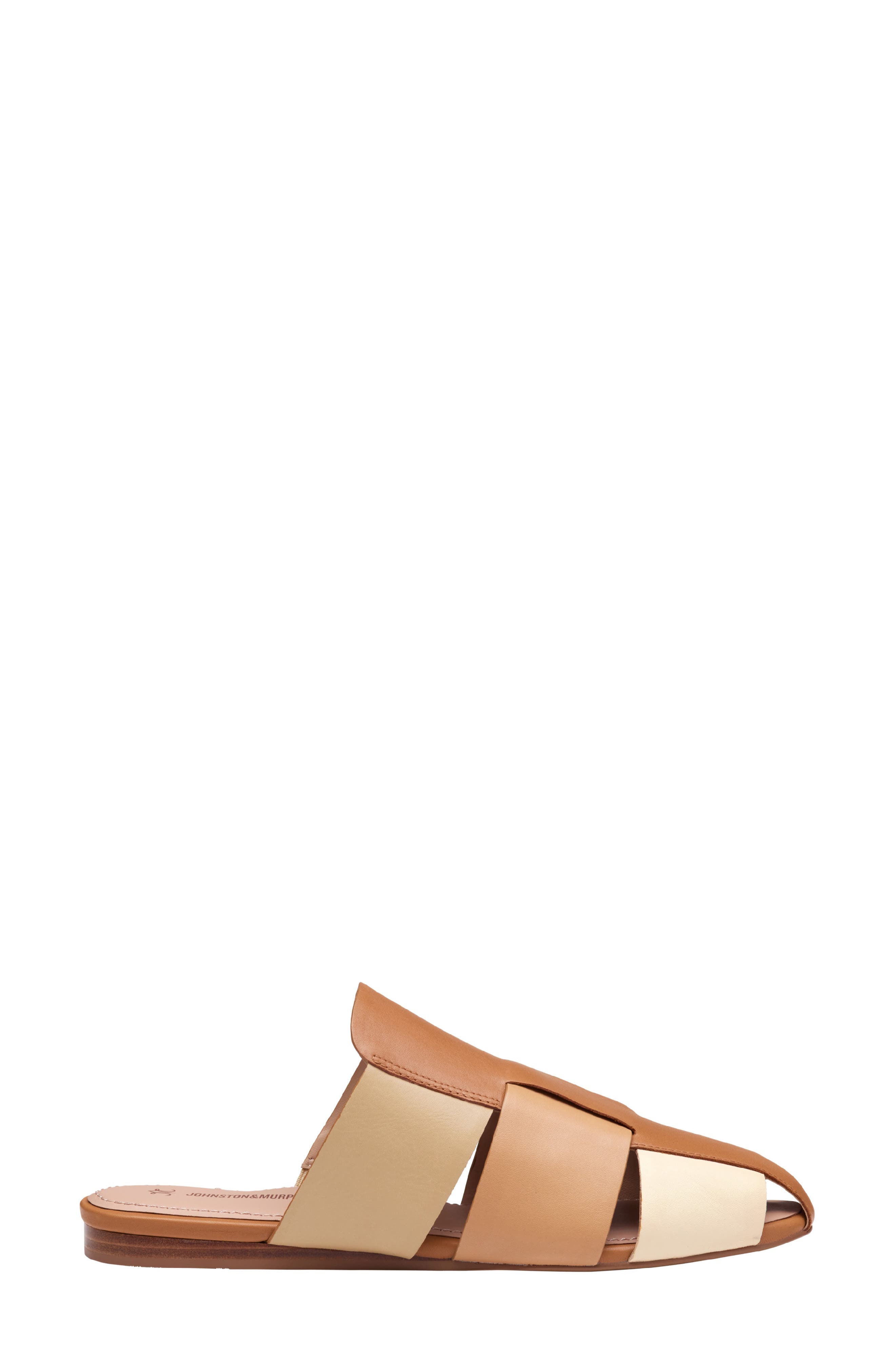 Johnston & Murphy Claire Leather Fisherman Mule Sandal, Alternate, color, Tan Multi Nappa Leather