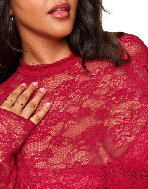 Adore Me Meredith Bodysuit In Dark Red