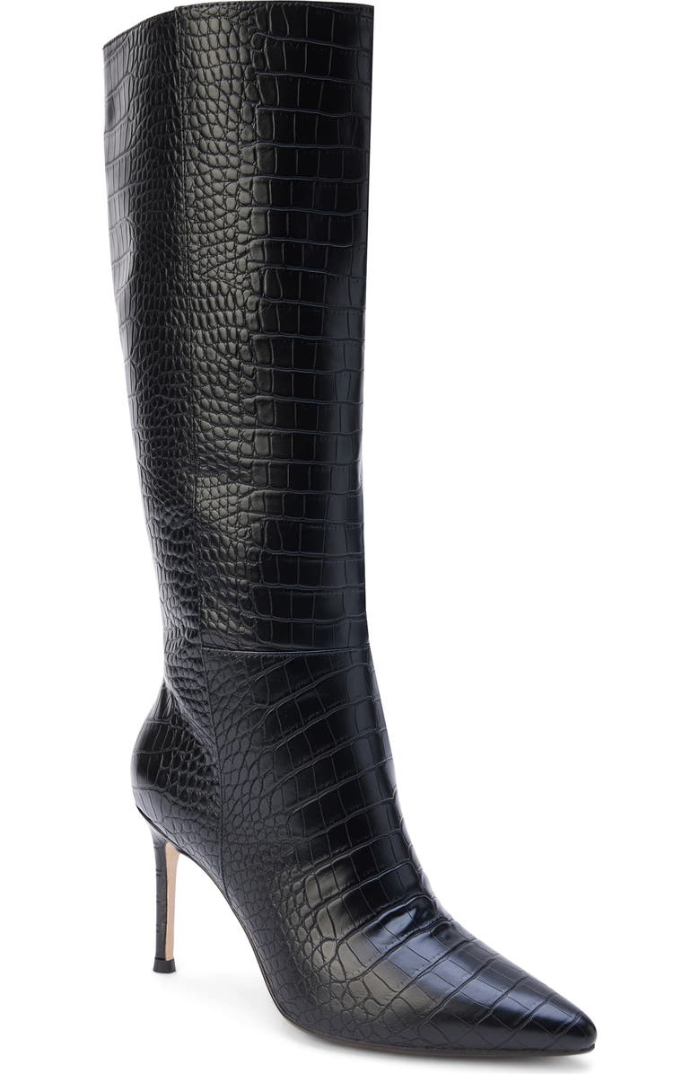 Coconuts by Matisse Alina Reptile Embossed Knee High Stiletto Boot, Main, color,