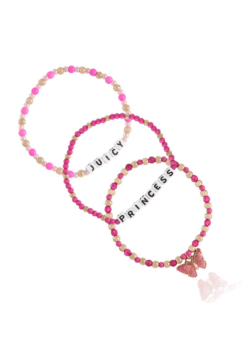 Kids Beaded Bracelet Set, Alternate, color, pink, red