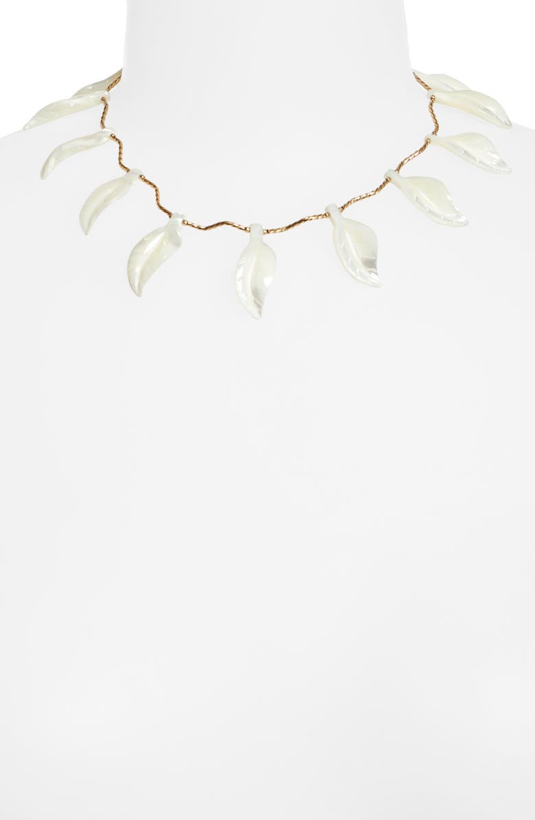 Isshi Tsuta Ivy Leaf Collar Necklace, Alternate, color, Ivory