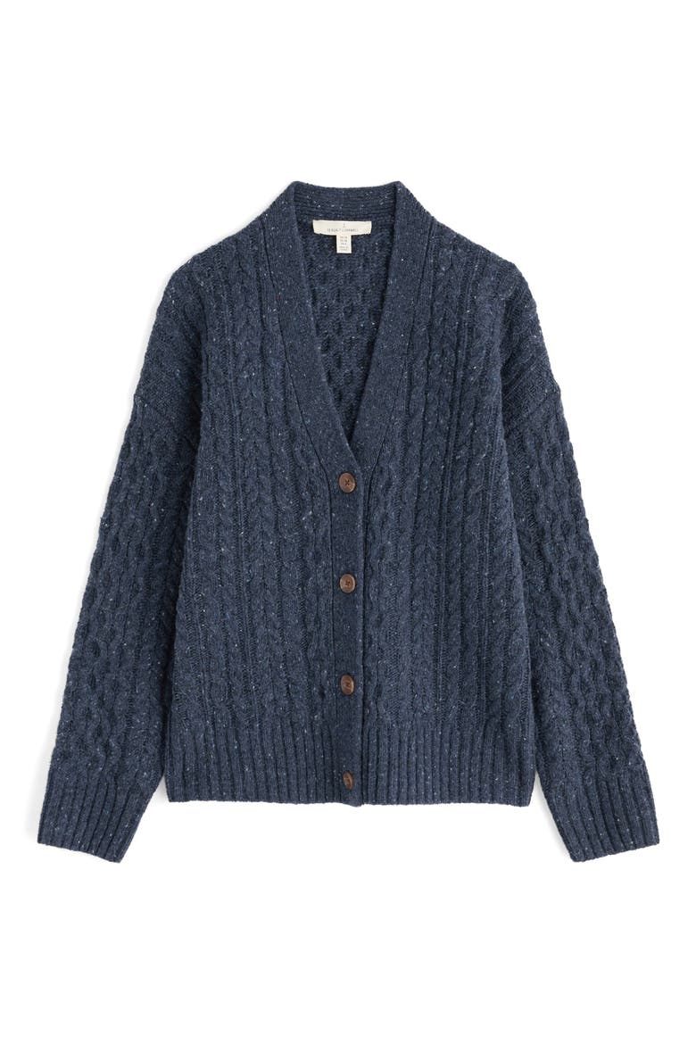 Newlyn Merino Wool Blend Cardigan, Alternate, color, KNIT MELANGE MARITIME