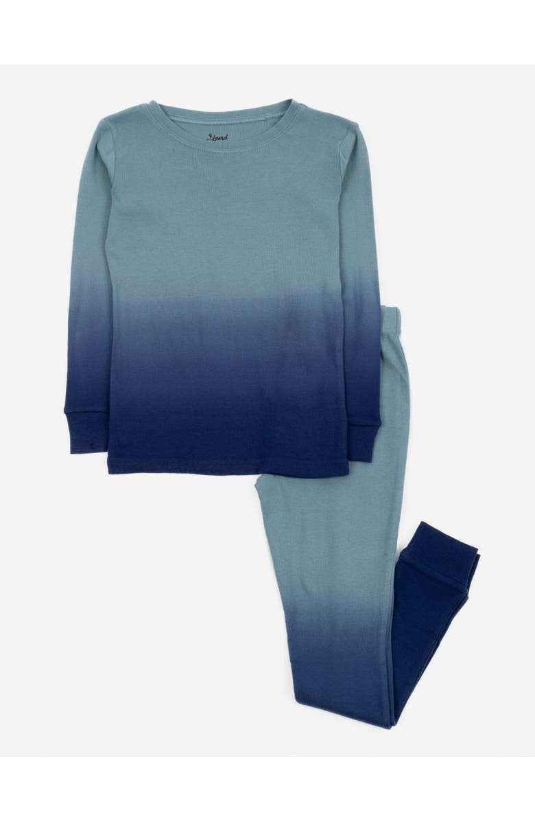 Leveret Kids Two-Piece Tie Dye Cotton Matching Family Pajamas, Main, color, Tie Dye Blue