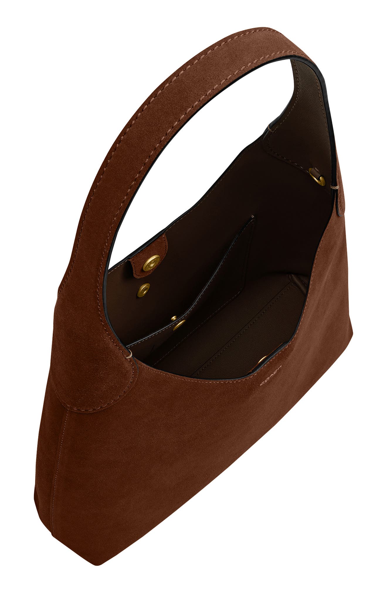 COACH Brooklyn 28 Suede Shoulder Bag, Alternate, color, Warm Brown