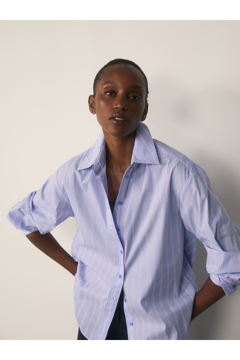 Claudia Long Sleeve Relaxed Fit Shirt, Alternate, color, Blue