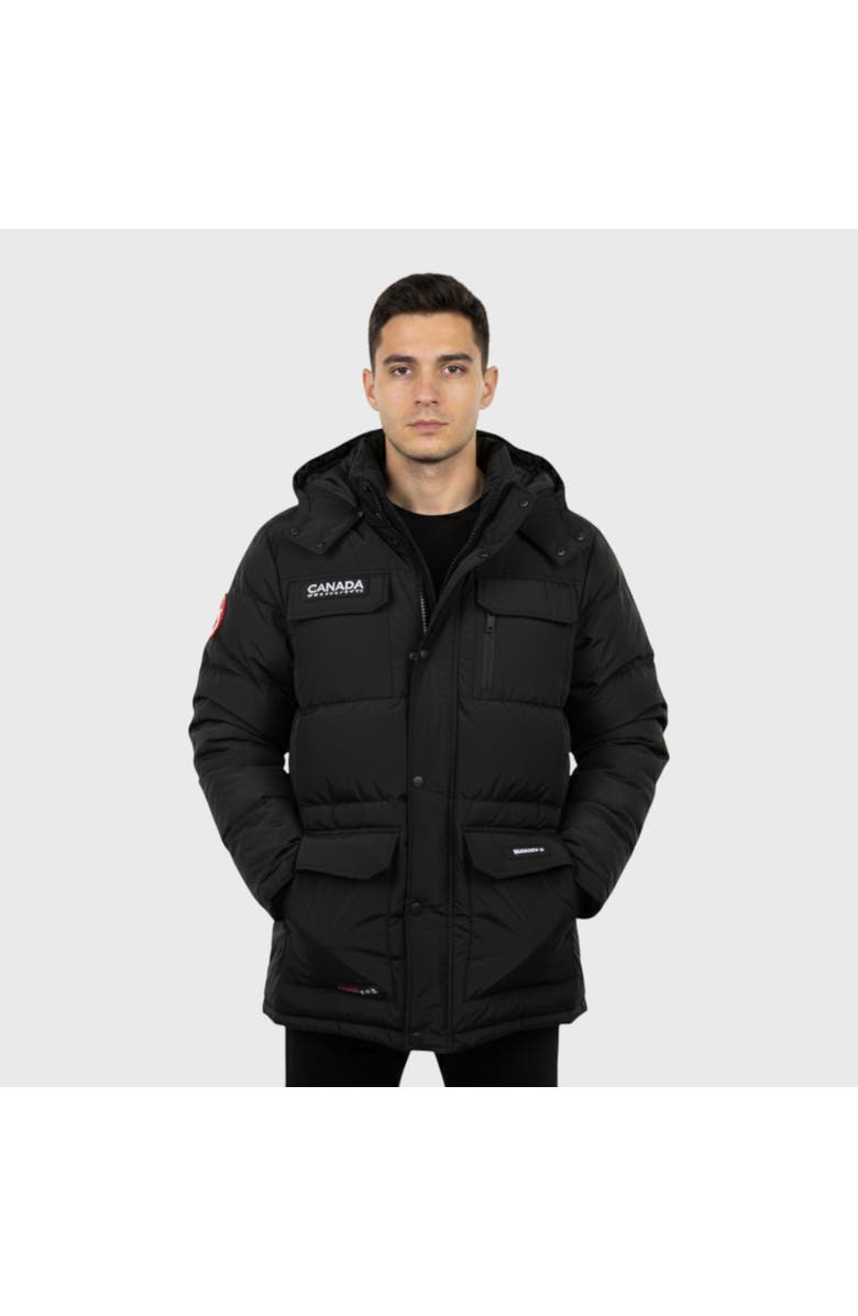 CANADA WEATHER GEAR Men's Heavyweight Hooded Puffer Jacket, Main, color, Black