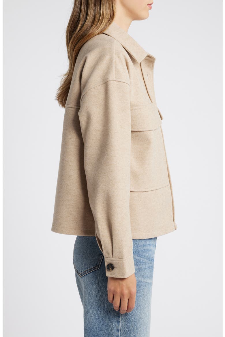 Double Face Crop Jacket, Alternate, color, TAUPE HEATHER
