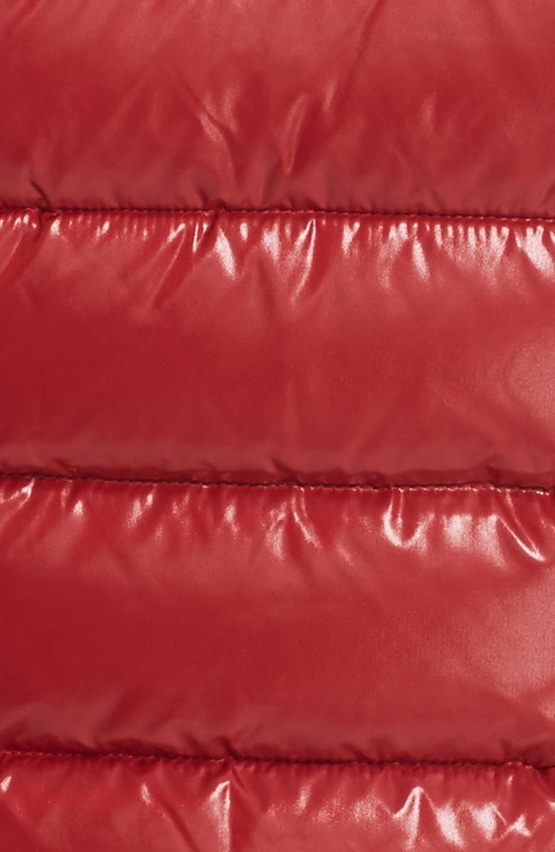 Moncler Ghany Water Resistant Shiny Nylon Down Puffer Vest, Alternate, color, Red