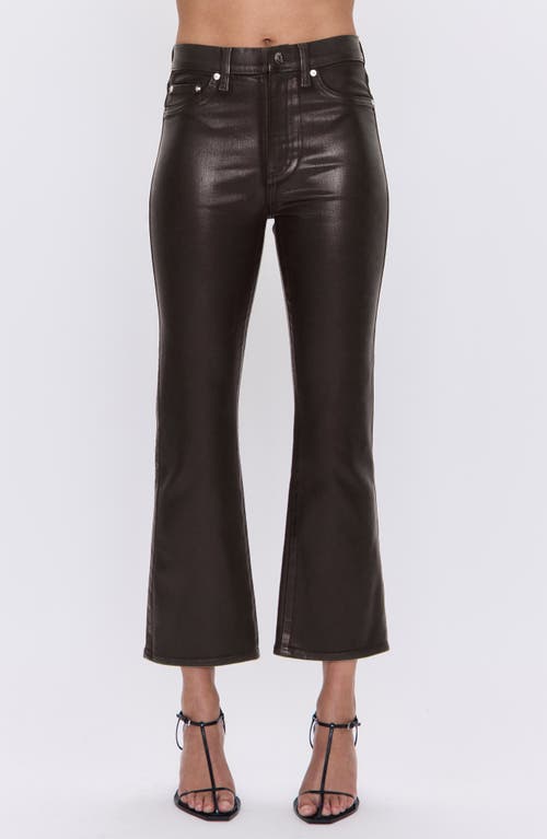 Pistola Lennon Coated Ankle Flare Jeans In Brown